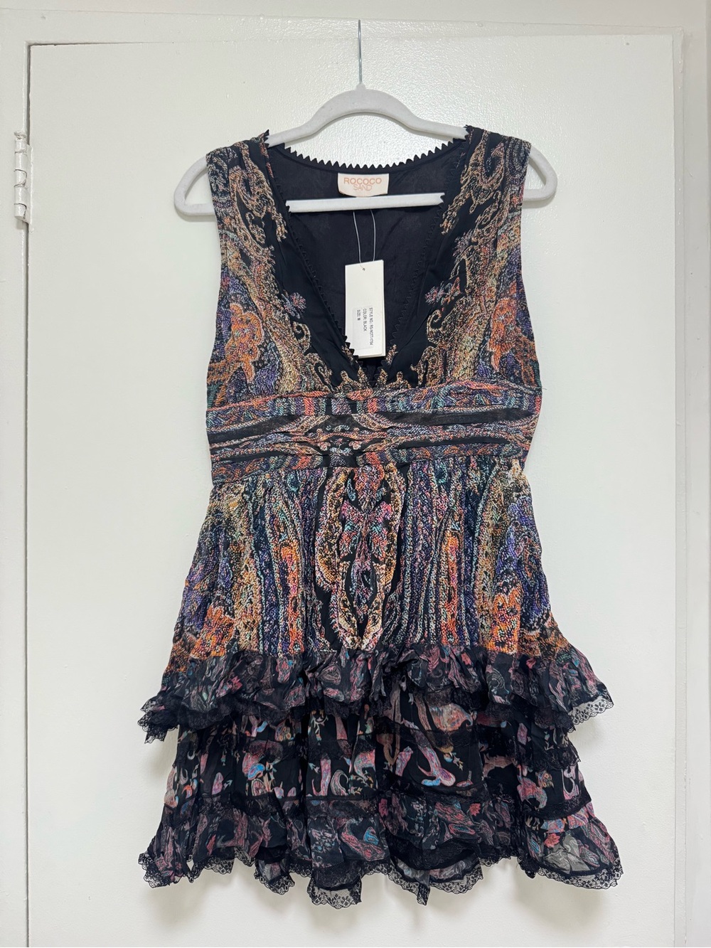Rococo Sand V Neck Paisley Dress